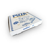 white printed pizza boxes