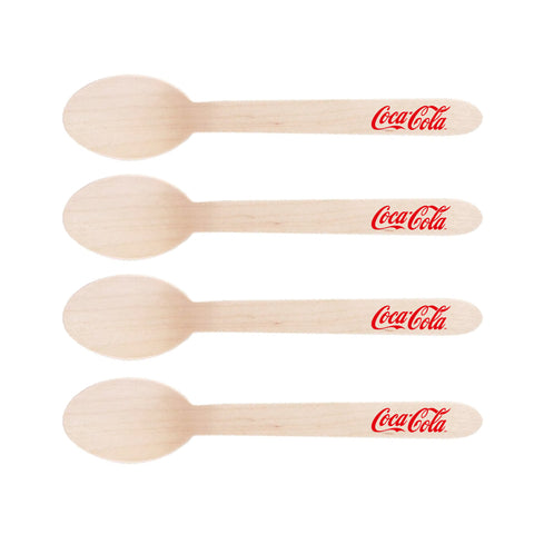 Branded cutlery - disposable wooden spoons