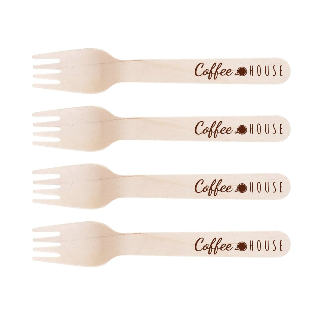 branded-cutlery-disposable-wooden forks - promotional cutlery event / wedding