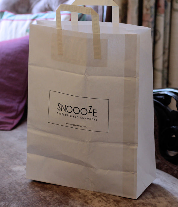Snoooze world printed paper bags