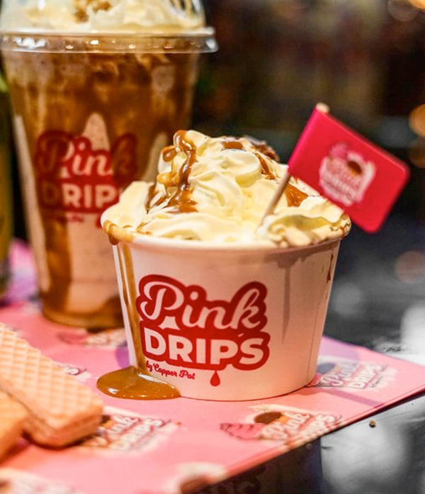 PINK DRIPS custom printed packaging