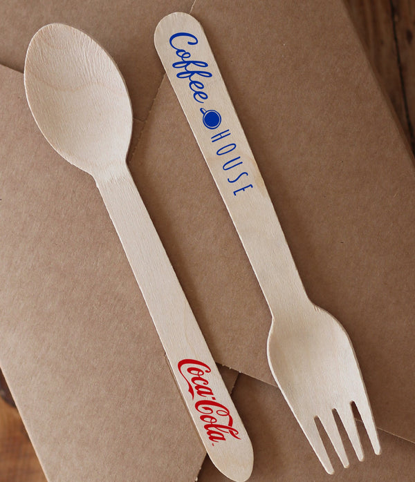 Branded wooden cutlery - your brand on everyones lips