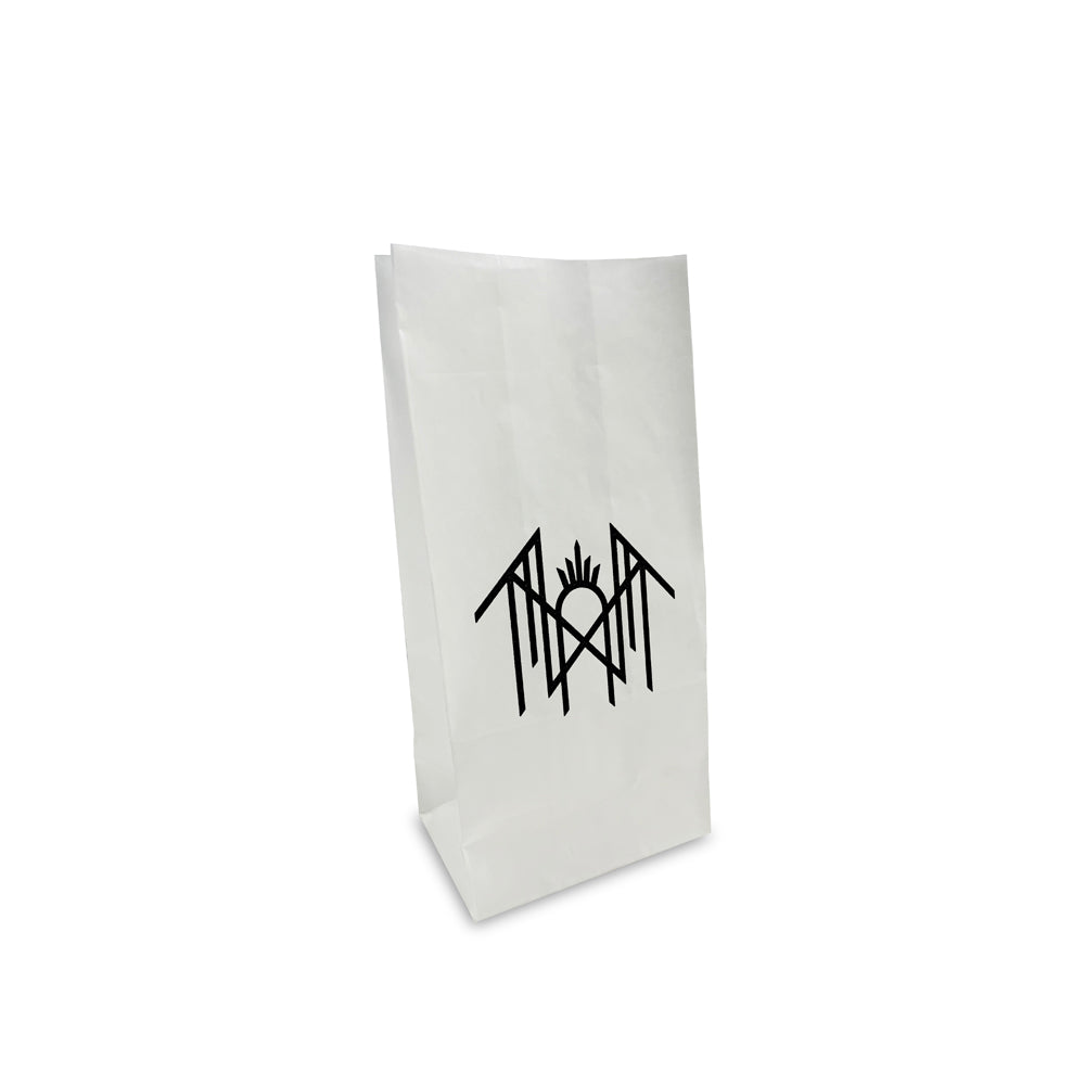 printed takeaway bags white