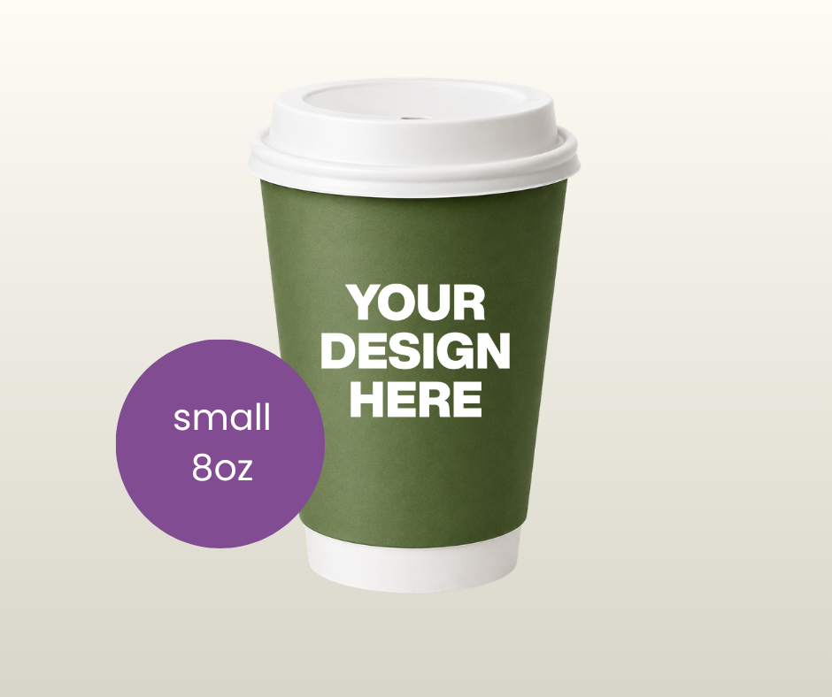 8oz PE Double Wall Custom Branded Coffee Cups