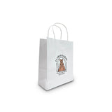 White Twist Handle Printed Paper Bags - Digital Print 180x85x230mm