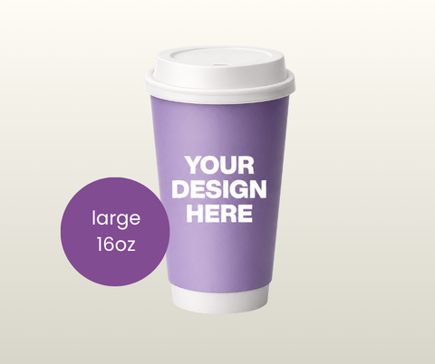 16oz PE Double Wall Custom Branded Coffee Cups