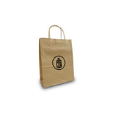Brown Twist Handle Printed Paper Bags - Digital Print 180x85x230mm