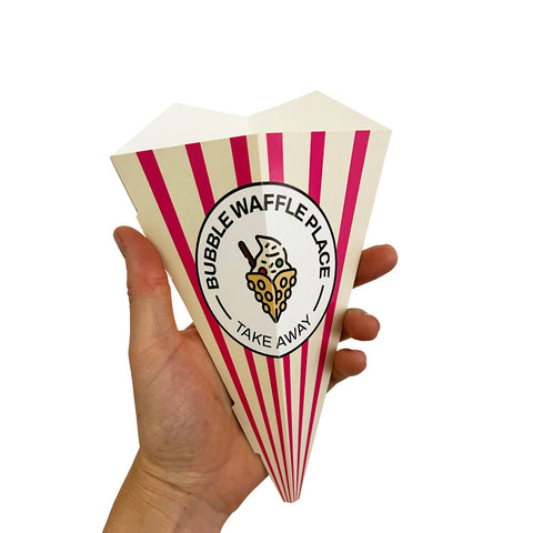 Custom Printed Bubble Waffle Cones (flat pack)