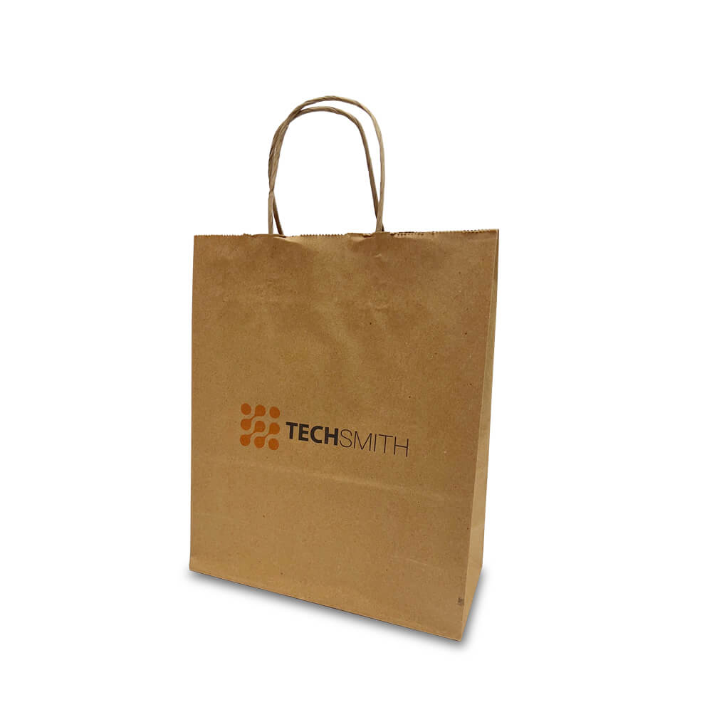 custom printed paper bags brown