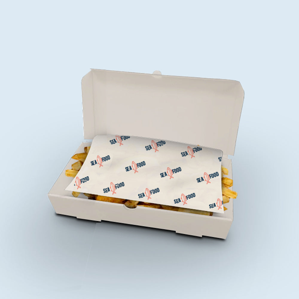 greaseproof paper for 10 inch fish and chip box