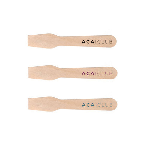 Branded cutlery - disposable wooden ice cream spoon (Spade Style)