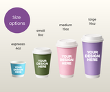 8oz PE Double Wall Custom Branded Coffee Cups