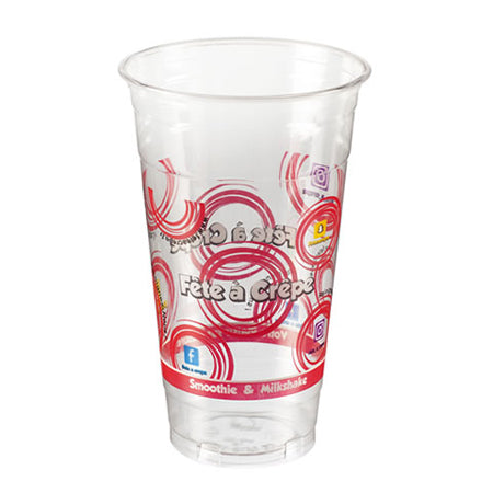 20 oz printed plastic cup with logo on