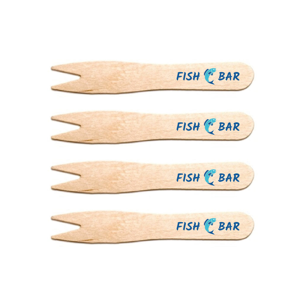 branded wooden cutlery - disposable wooden cutlery printed - wooden chip forks