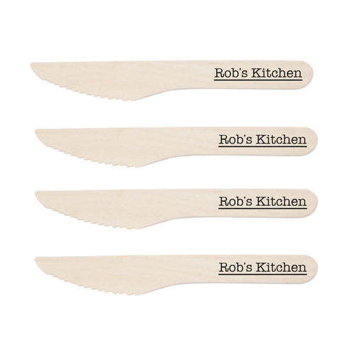 Branded cutlery - disposable wooden knives