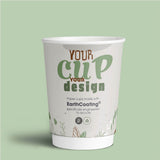 12oz personalised paper cups printed with earthcoating - fully recyclable