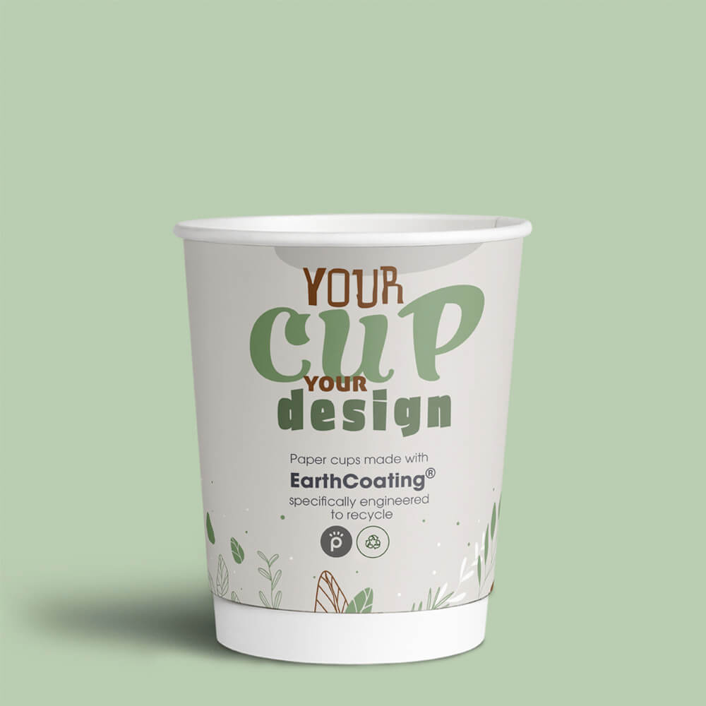 branded paper cups - eco friendly recup printed using recyclable earth coating 8oz