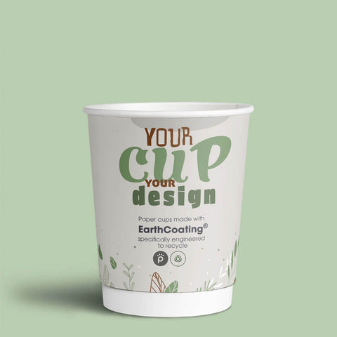 8oz Custom Branded reCUP Double Wall Recyclable Cups with EarthCoating®