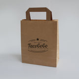 medium brown printed takeaway bag