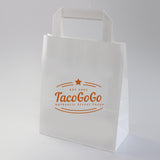 medium white takeaway bag printed