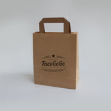 Small brown paper bag printed