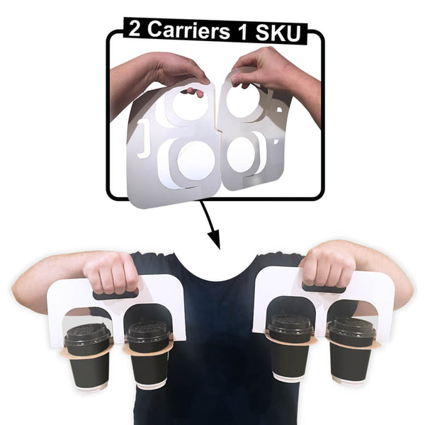 Splittable Drink Carriers (400 units Plain White) - 400 Units - PackGenie