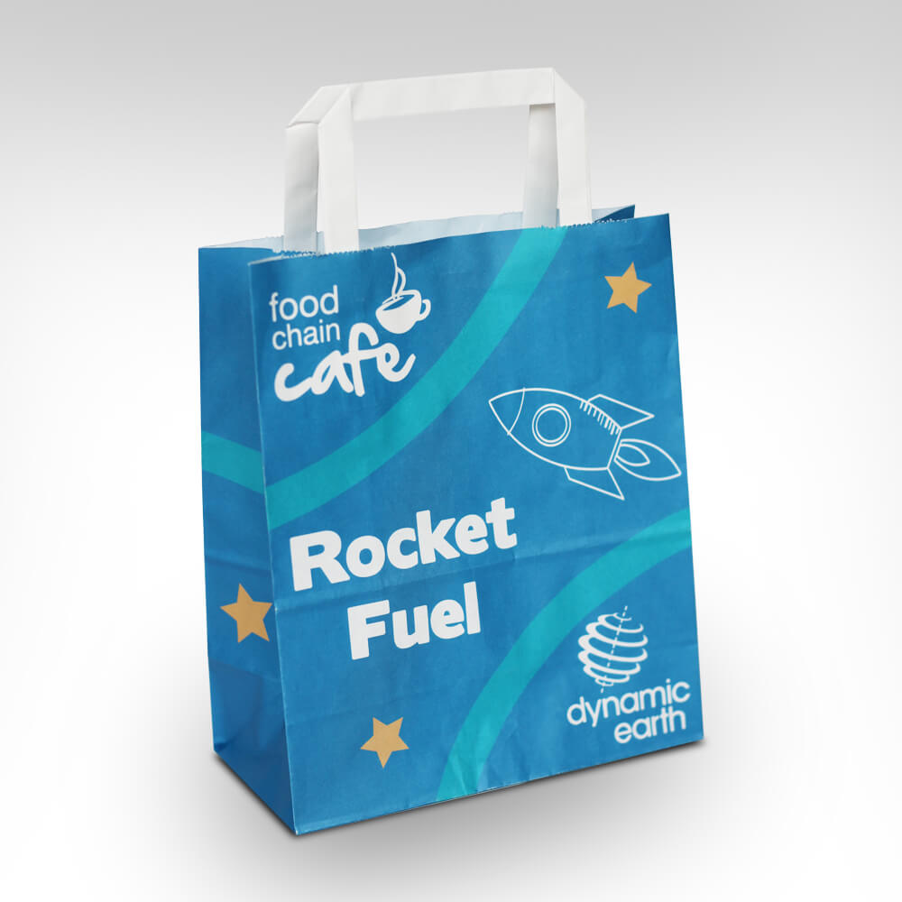 full colour printed paper bags with internal handles