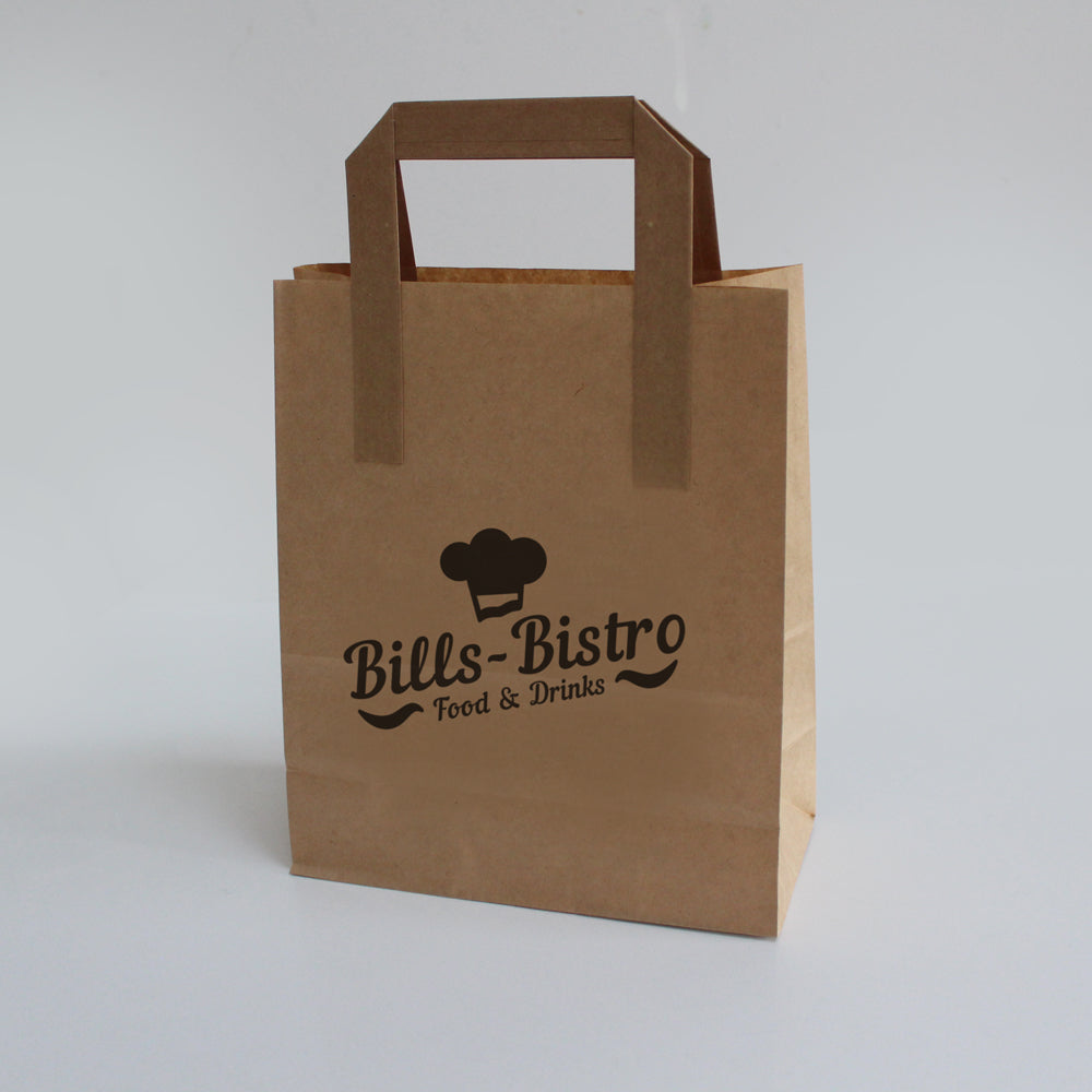 printed brown paper bag