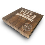 brown pizza box printed