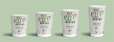 custom printed recyclable paper cups eco friendly in sizes: 8oz / 12oz / 16oz / 20oz