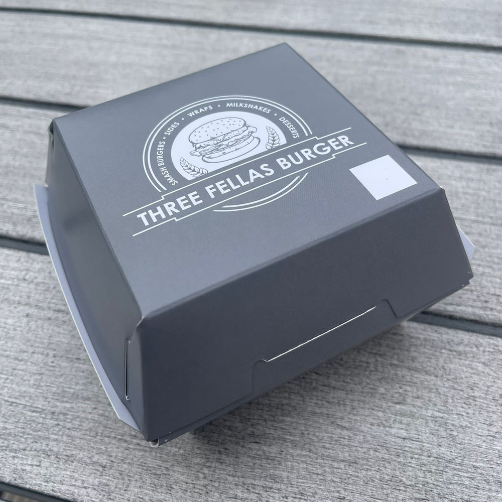 Custom Burger Boxes - Flat Pack Clamshell