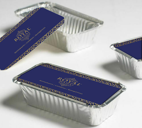 Custom printed paper lids for foil container No. 6A - PackGenie