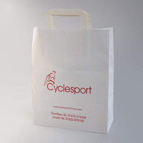 Large White Carrier Bags - 1 Colour Print (Internal Handle 80gsm)
