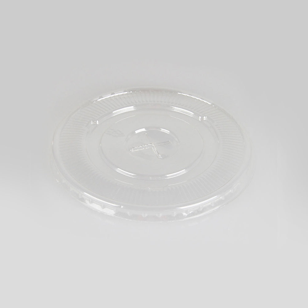 flat plastic lid with straw slot - clear