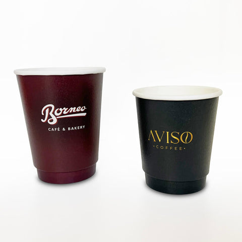 8oz Custom Branded reCUP Double Wall Recyclable Cups with Printed Base